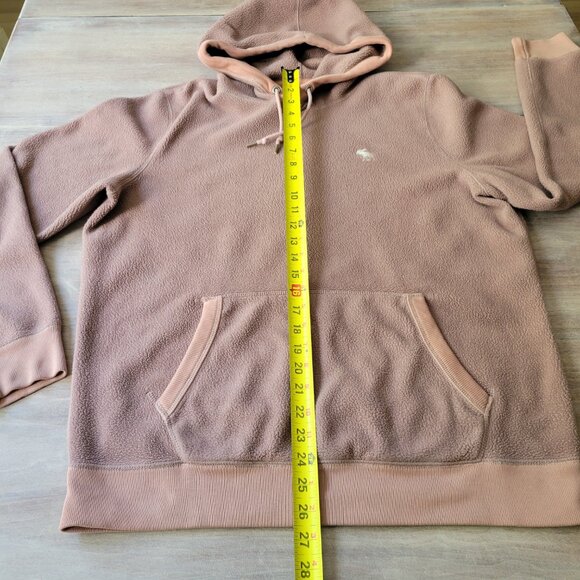 Abercrombie & Fitch Men’s Cream Full Zip Hoodie Sweatshirt Size Lg  Fleece - Picture 5 of 9